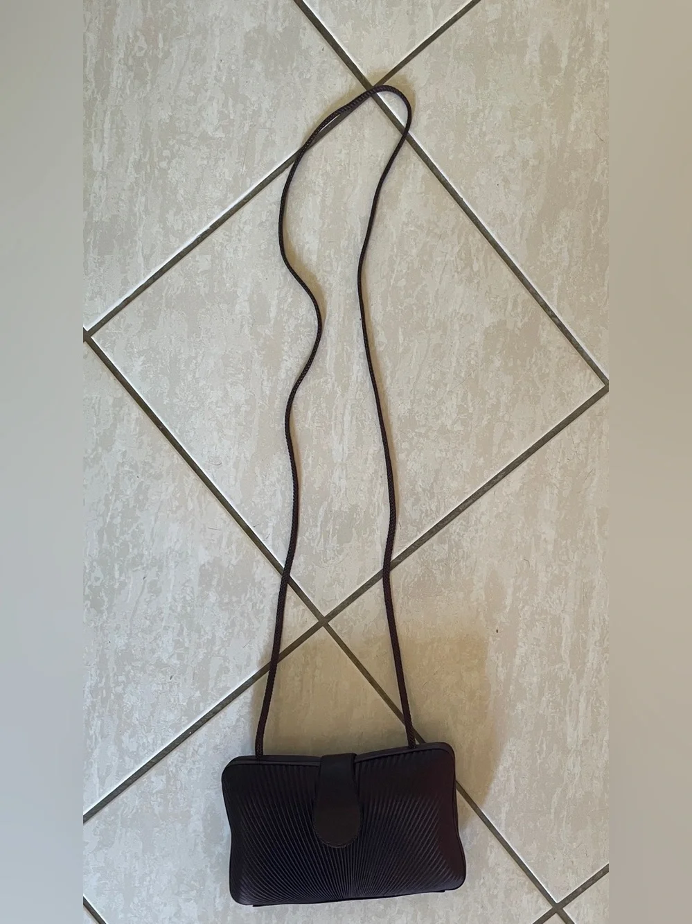 Elegant Brown Satin Pleated Clutch Bag